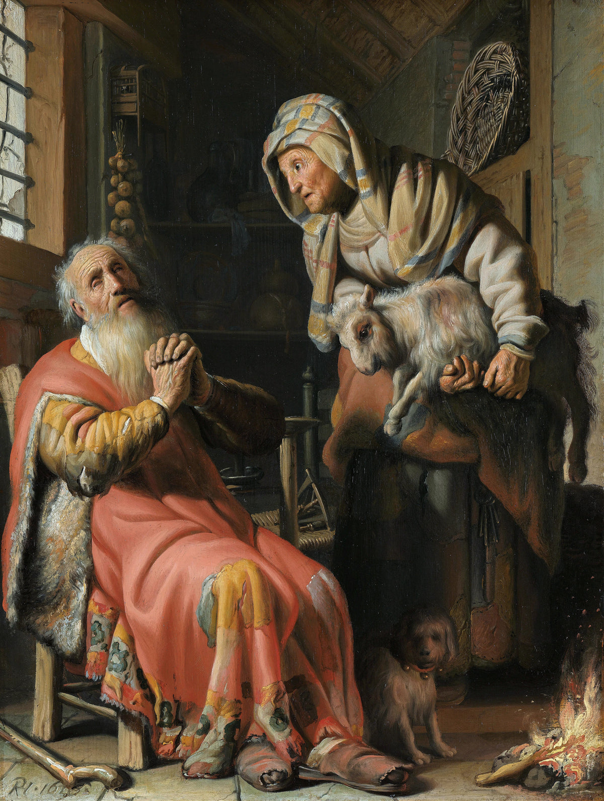 Rembrandt van Rijn - Tobit and Anna with the Kid (1626)