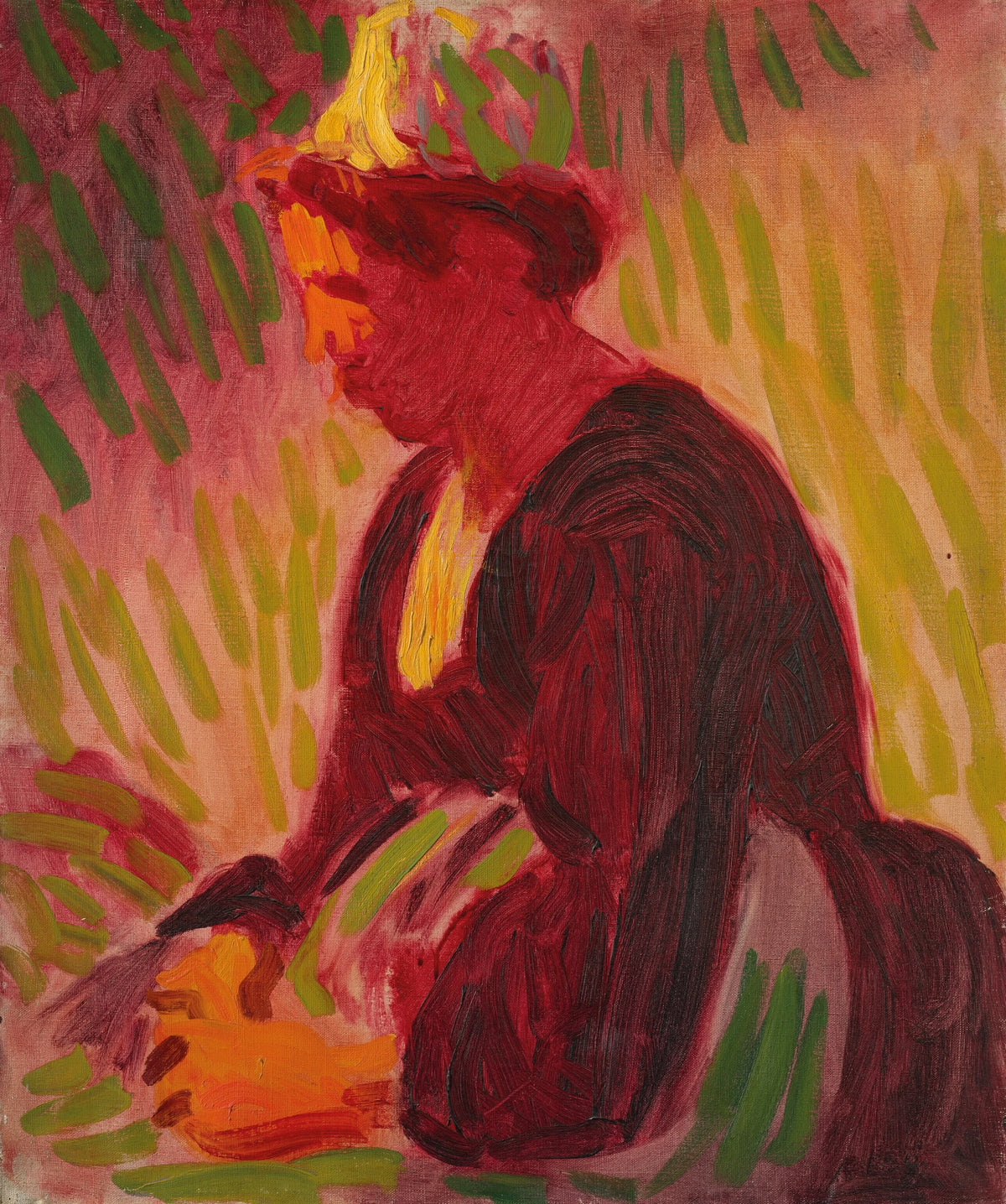 Roderic O'Conor - Peasant woman seated outdoors (1897)