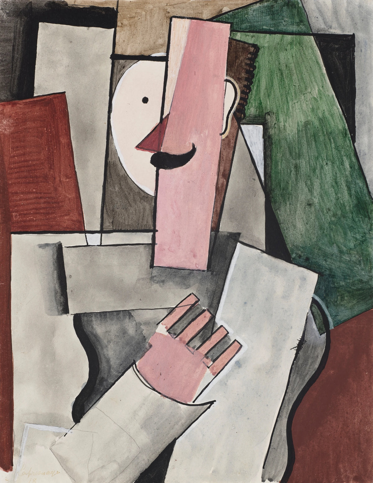 Roger de La Fresnaye - Le soldat à la moustache (1918)