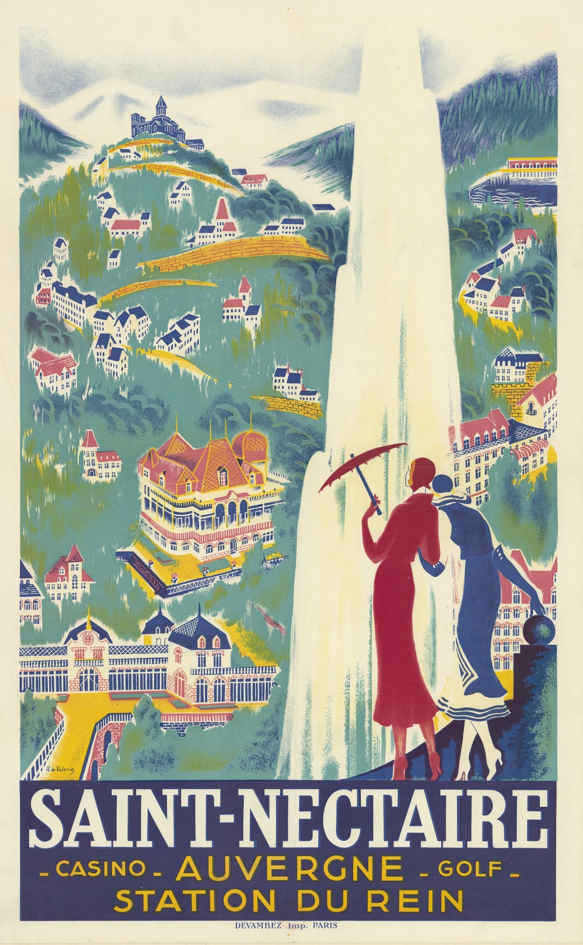 Roger de Valerio - Saint-Nectaire casino - Auvergne - golf. Station du rein (1931)