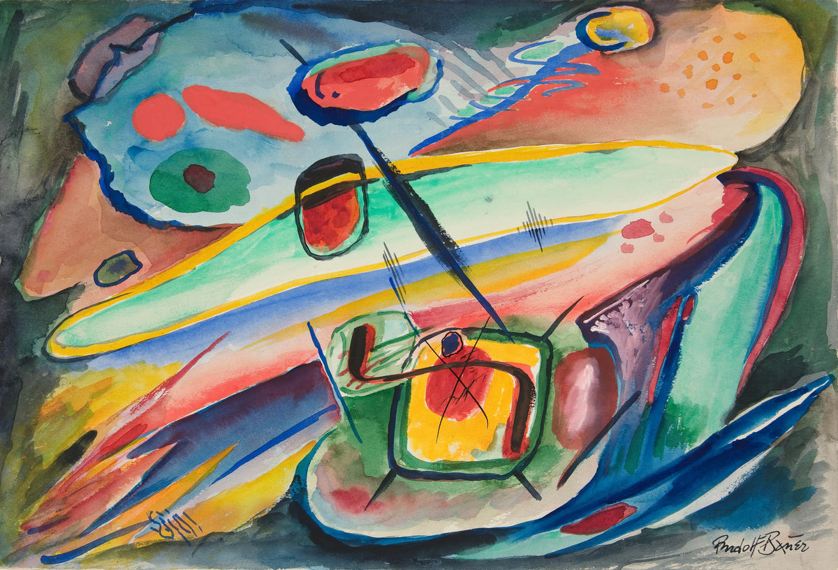 Rudolf Bauer - Untitled (Abstract Forms) (circa 1917-18)