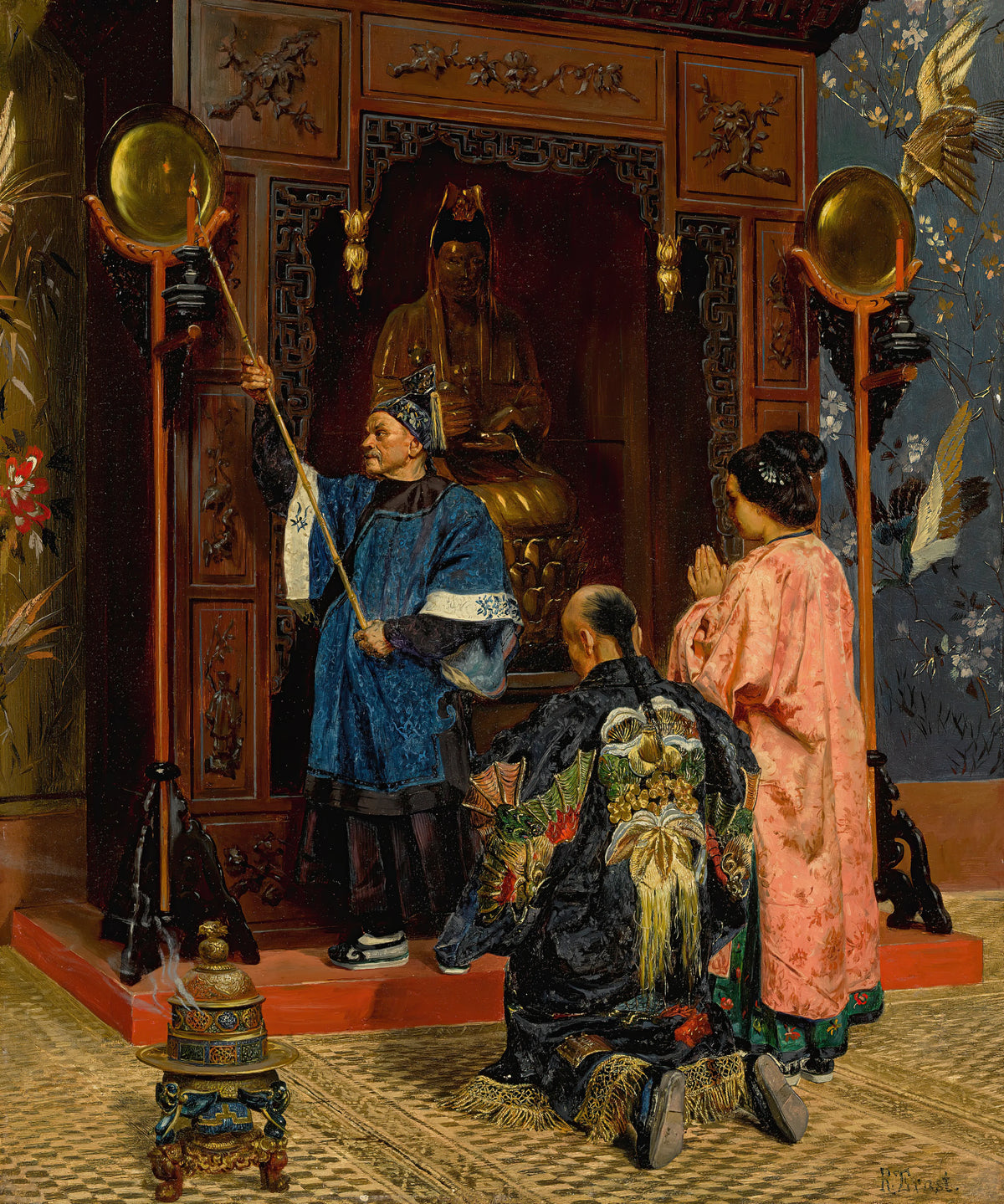 Rudolf Ernst - Worshippers At A Buddhist Shrine