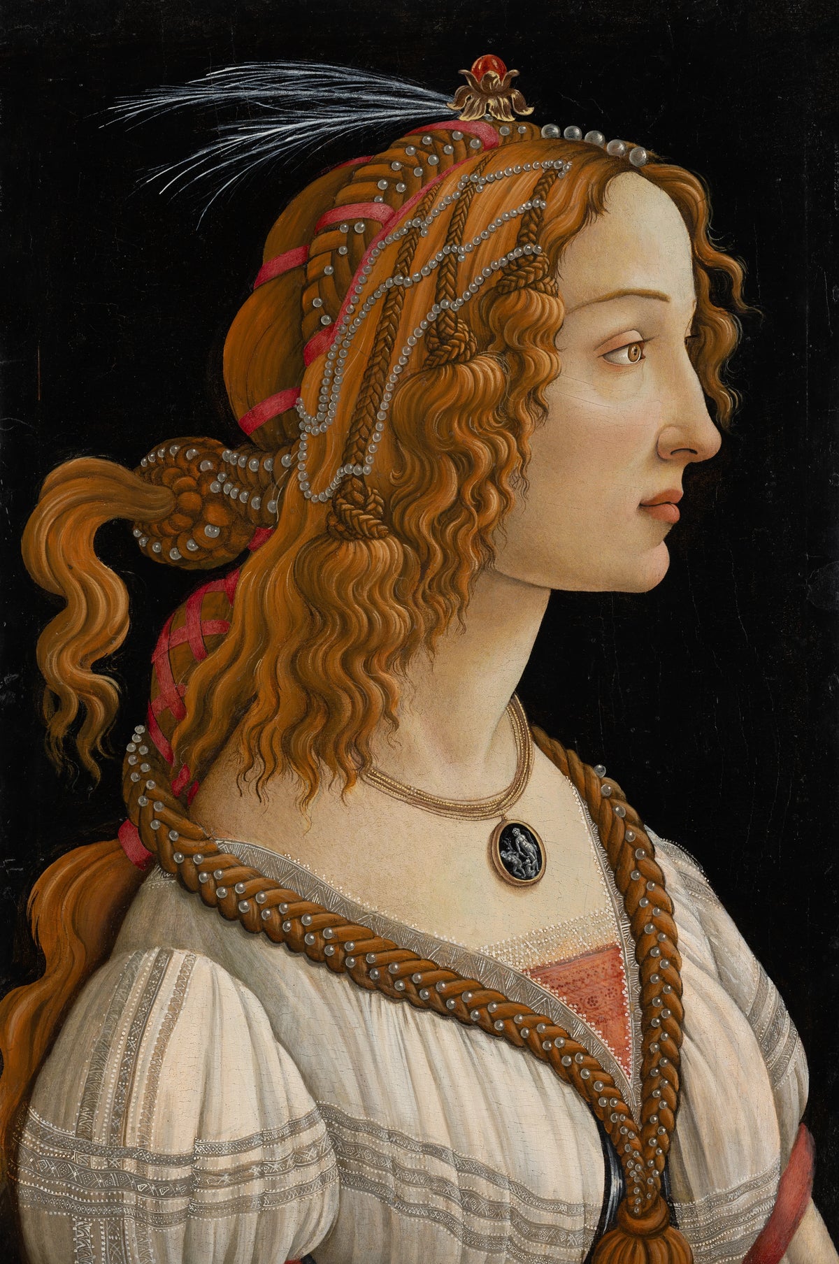 Sandro Botticelli - Portrait of Simonetta Vespucci as Nymph (circa 1480)