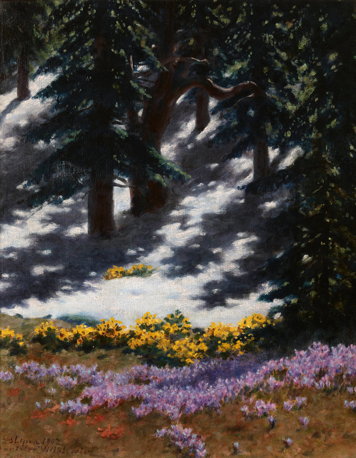 Stanisław Witkiewicz - Crocuses and Marsh-Marigolds (1907)