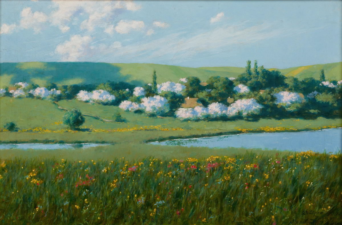 Stanisław Witkiewicz - Spring Landscape with a Pond (1902)