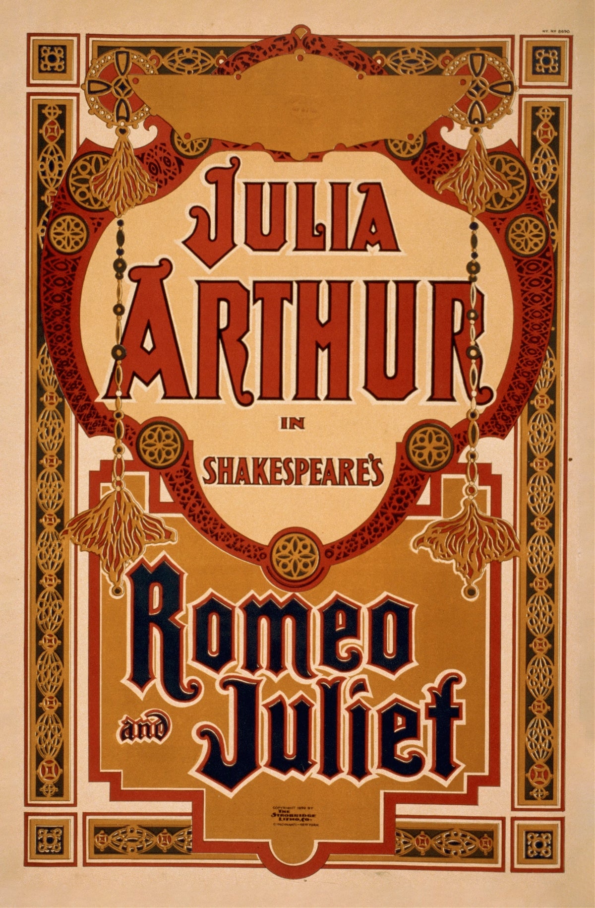 Strobridge & Co. Lith - Julia Arthur in Shakespeare's Romeo and Juliet (c1899)