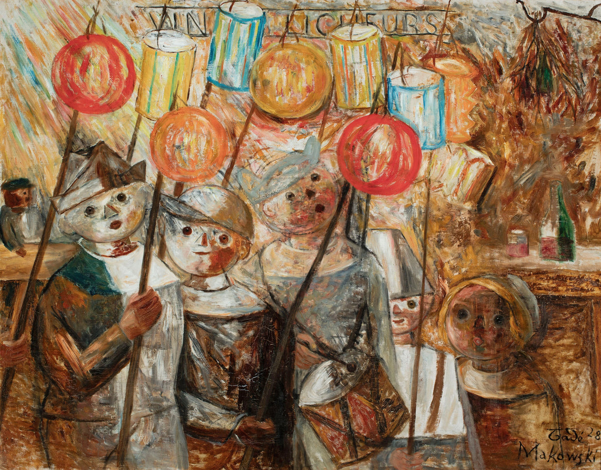 Tadeusz Makowski - Children with torches (La retraite aux flambeaux) (1928)
