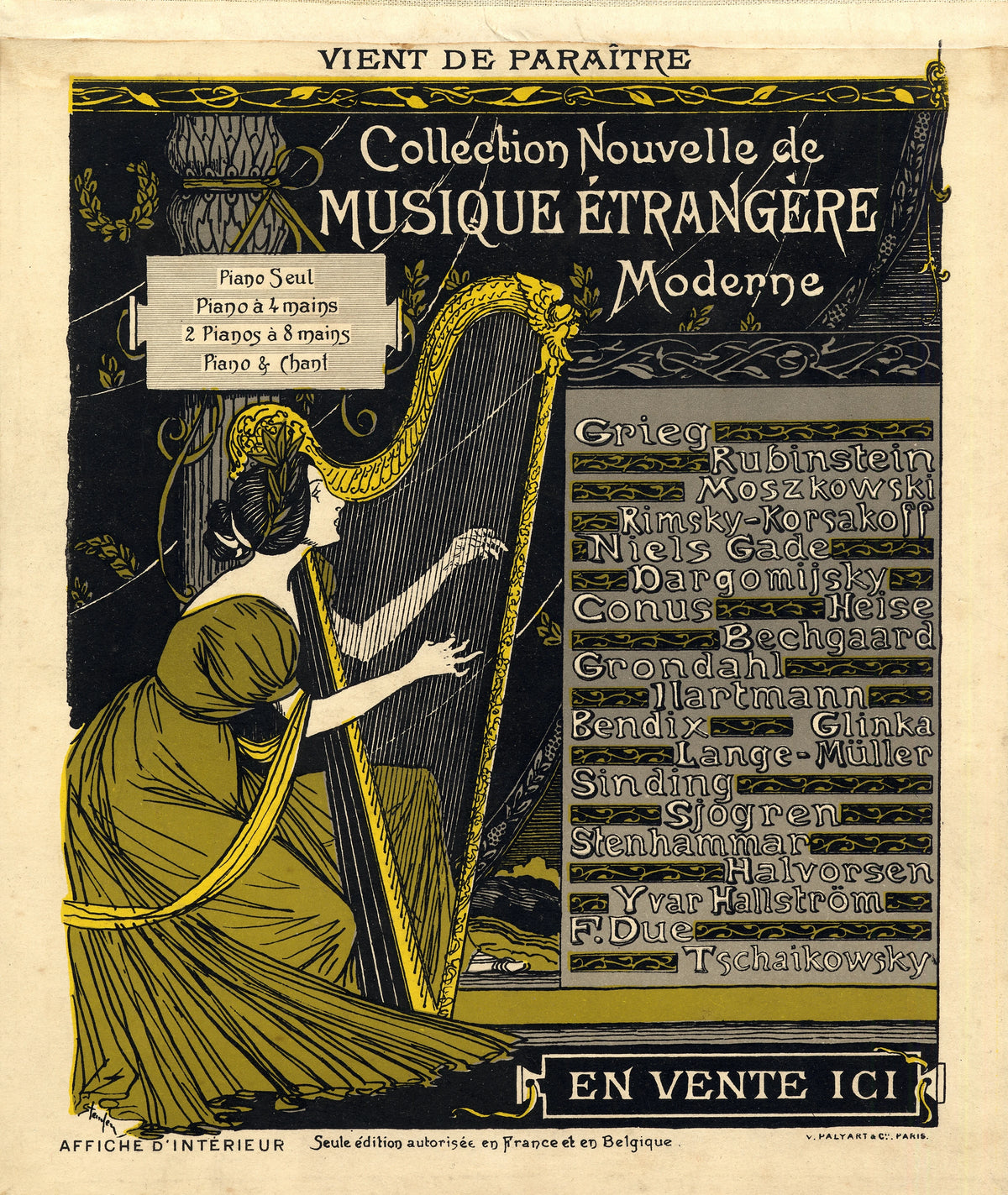 Théophile Alexandre Steinlen - Vient de paraître Collection Nouvelle de Musique Etrangère Moderne (1896)