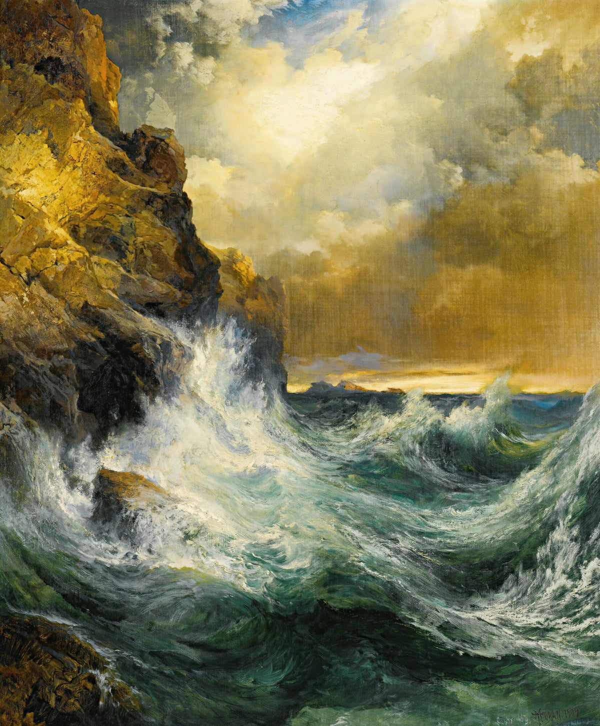 Thomas Moran - The Receding Wave (1909)