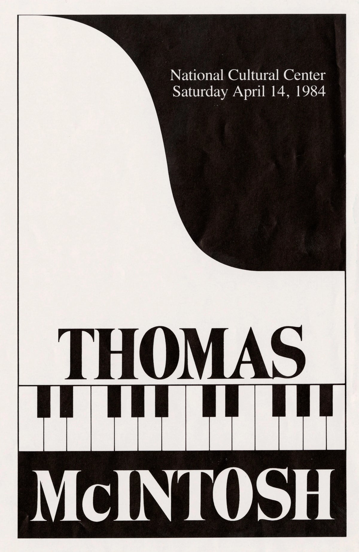U.S. Information Agency - Thomas Mcintosh. National Cultural Center. Saturday April 14, 1984