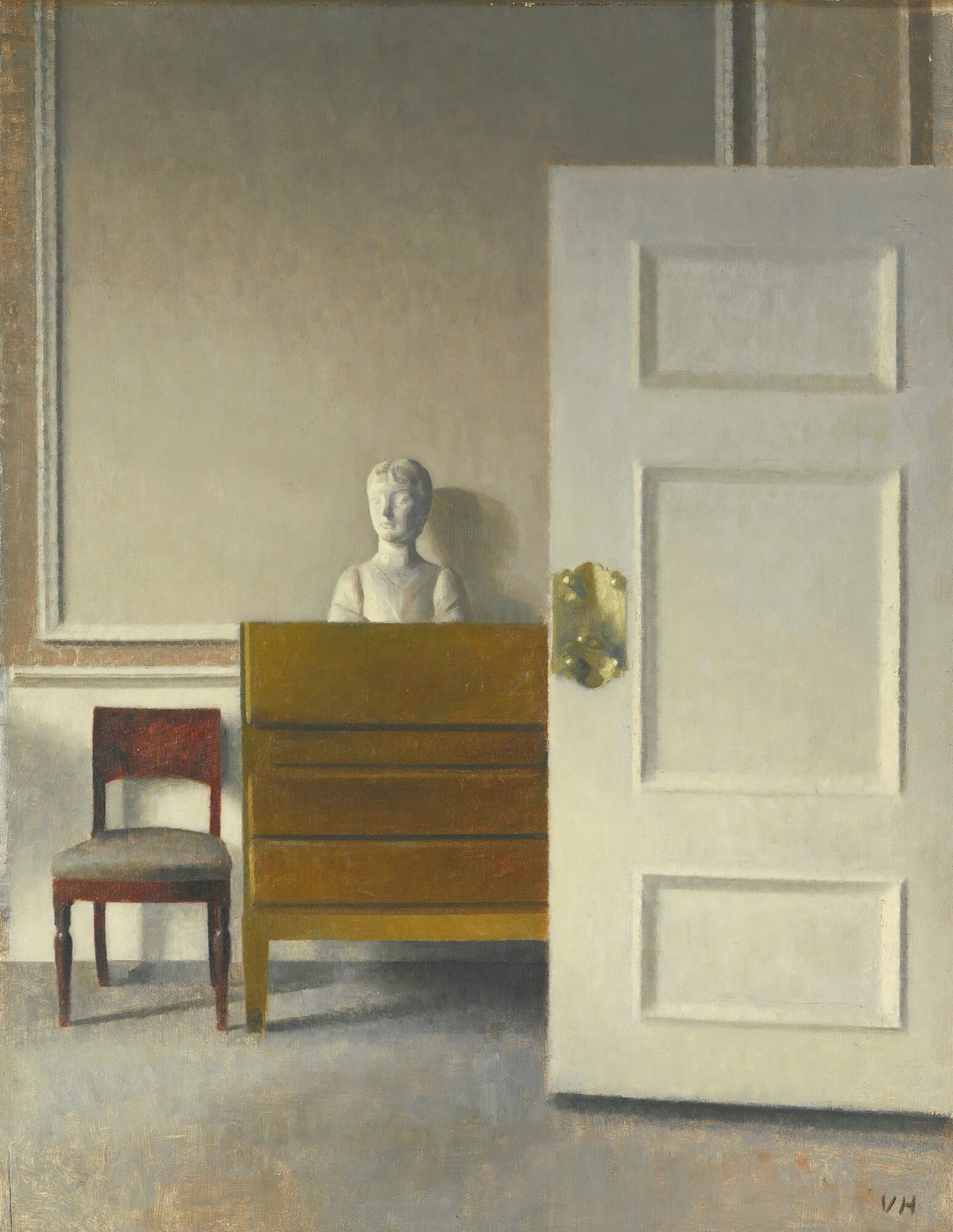 Vilhelm Hammershøi - Interior with a bust
