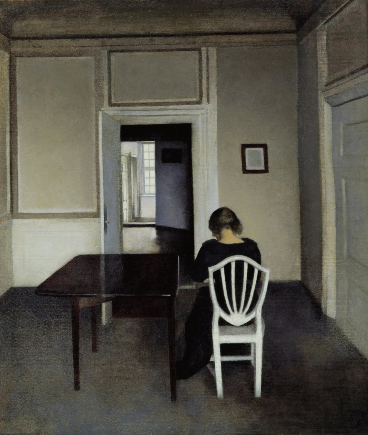 Vilhelm Hammershøi - Interior With Ida in A White Chair