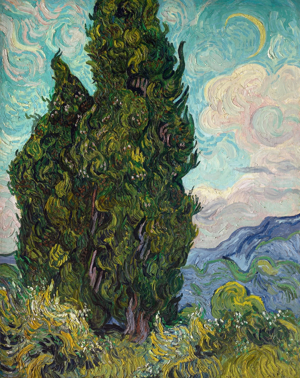 Vincent van Gogh - Cypresses (1889)