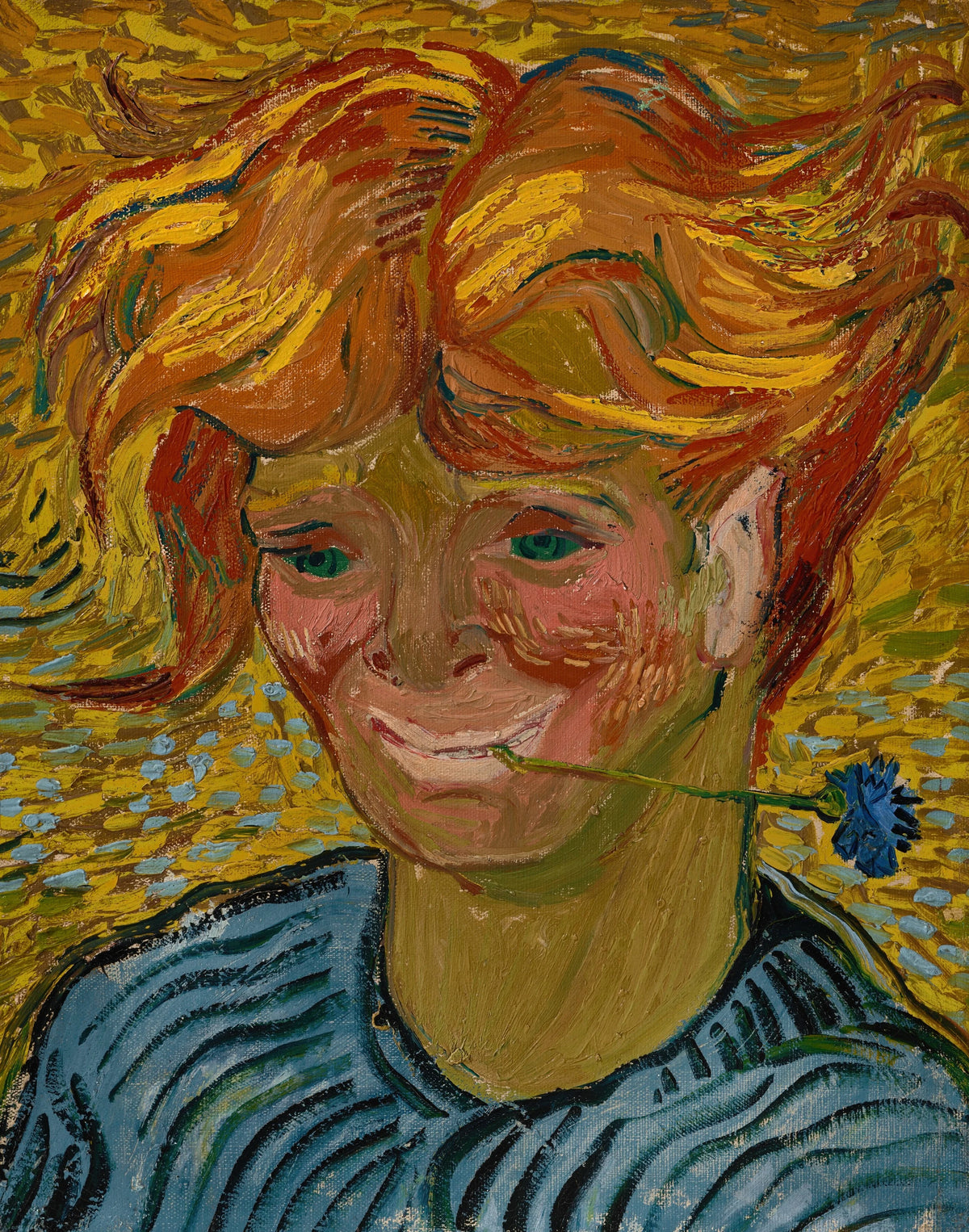 Vincent van Gogh - Jeune homme au bleuet (1890)