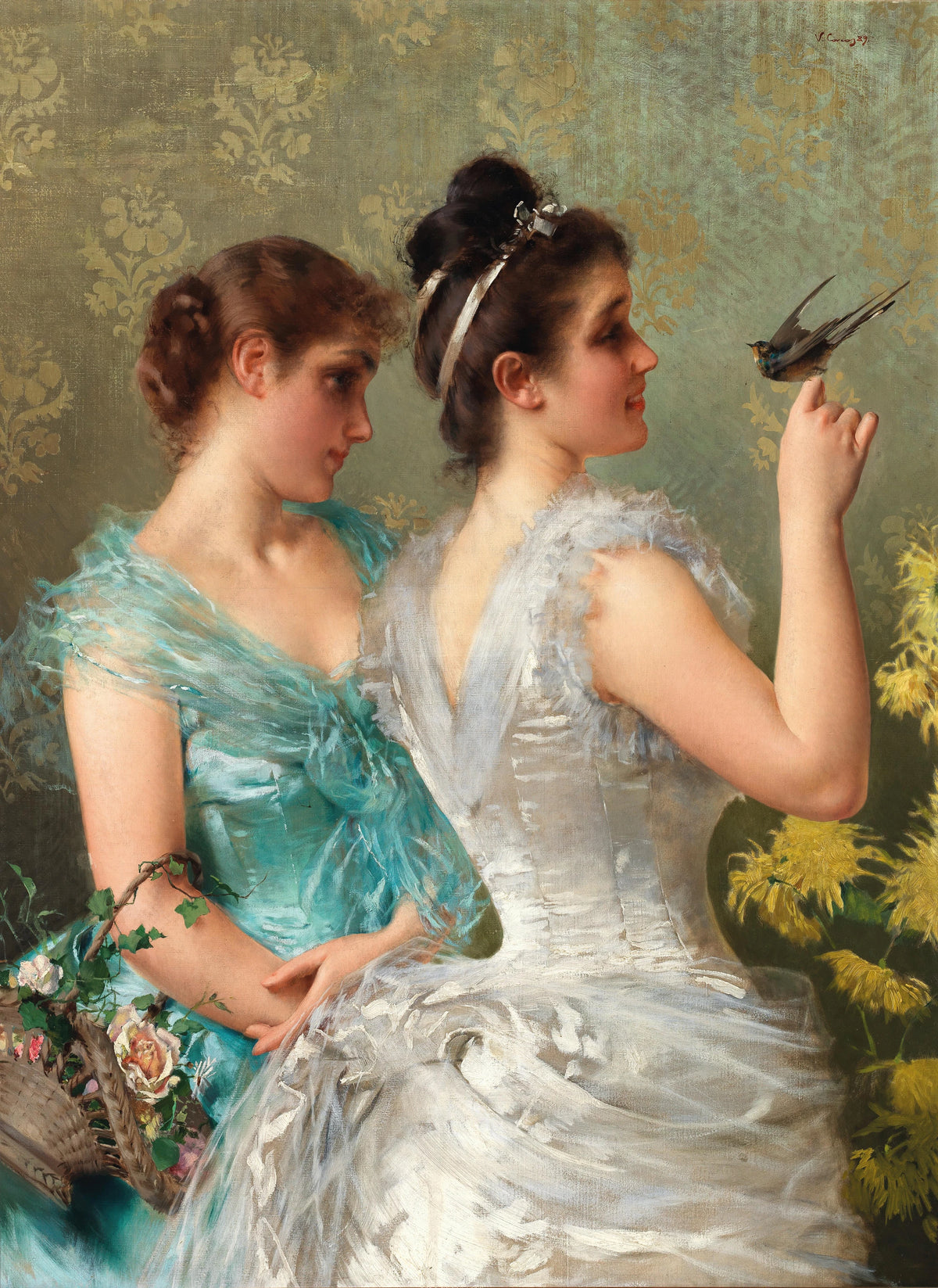 Vittorio Matteo Corcos - A feathered Friend (1889)