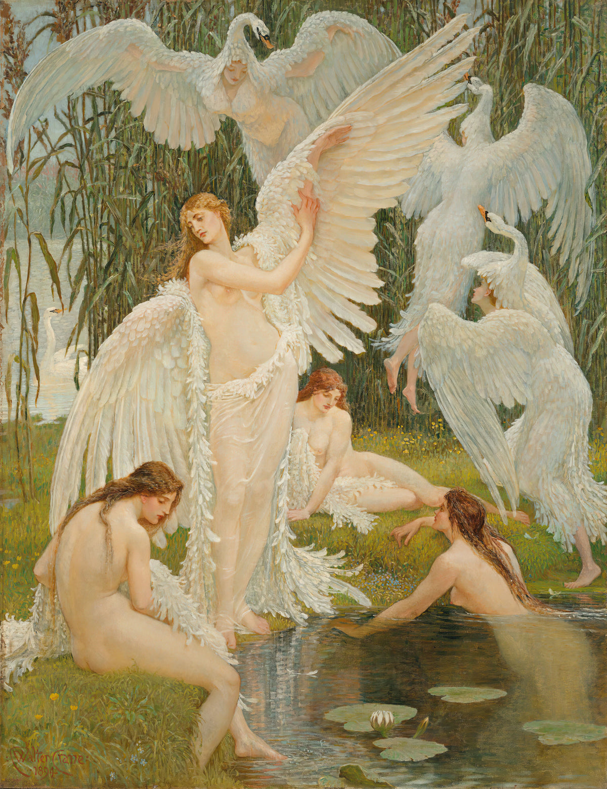 Walter Crane - The Swan Maidens (1894)
