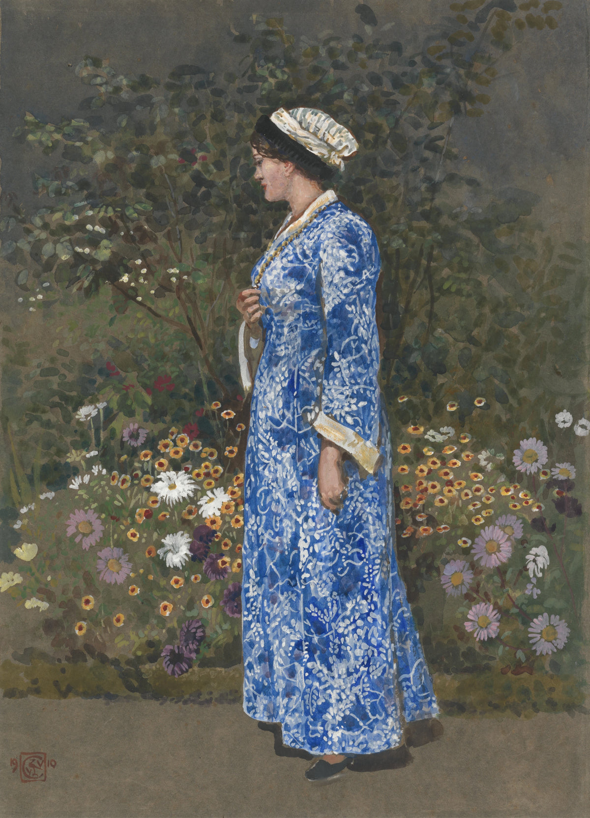 Walter Crane - Woman in a Kimono (1910)