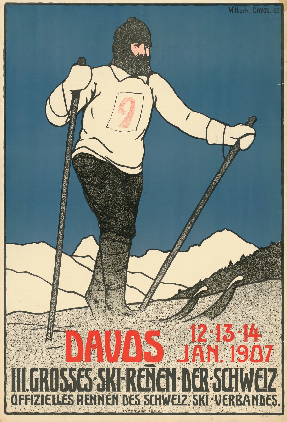 Walther Koch - 3. Großes Skirennen der Schweiz. Davos 1907 (1906)