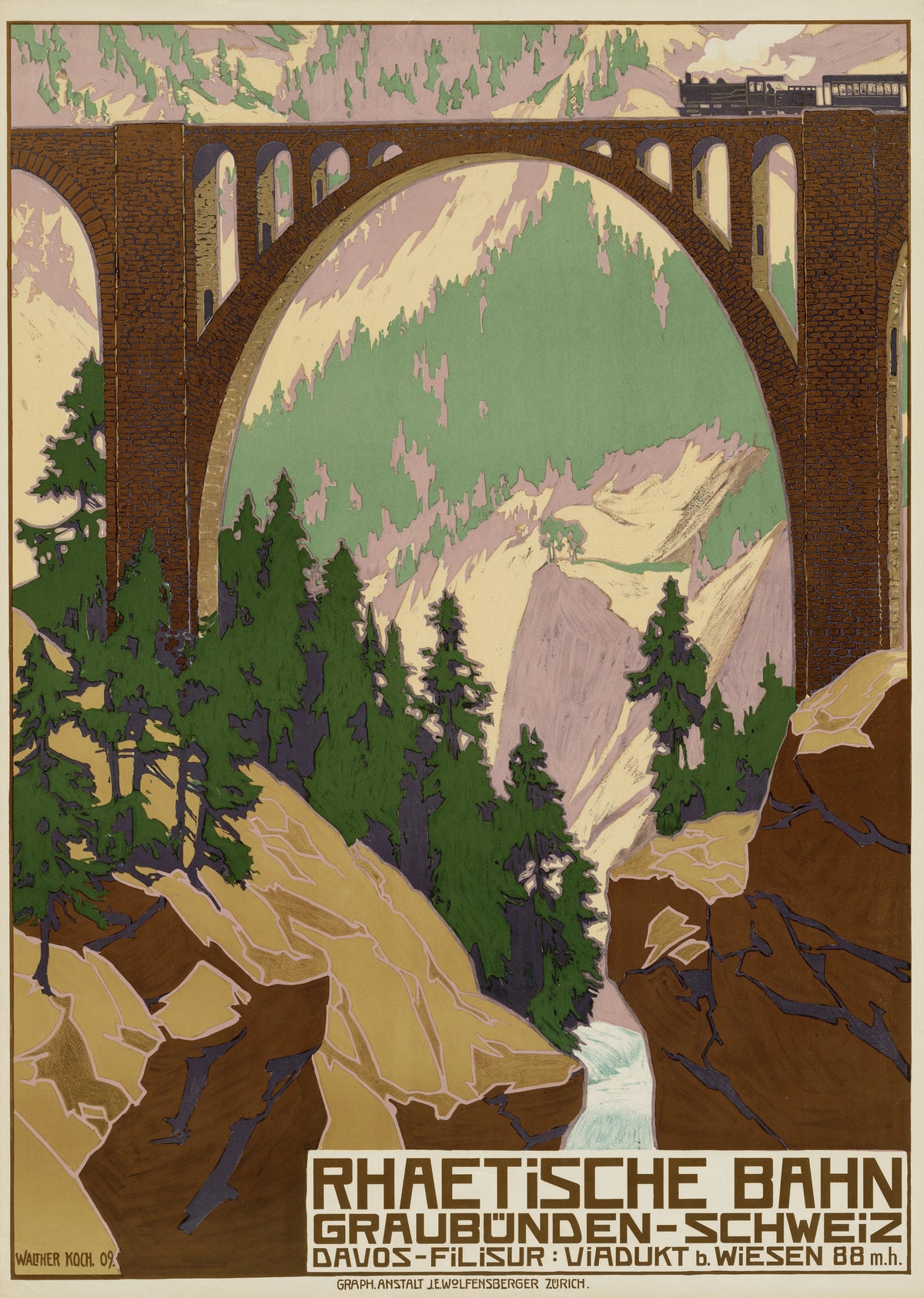 Walther Koch - Rhätische Bahn - Graubünden Schweiz (1909)