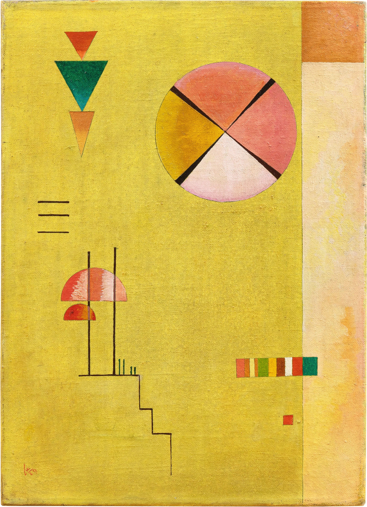 Wassily Kandinsky - Lustiges Gelb (Cheerful Yellow) (1929)