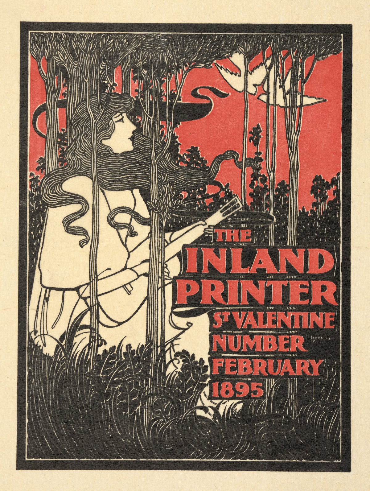 Will Bradley - The Inland Printer cover design [Valentine issue, February 1895] (1895)