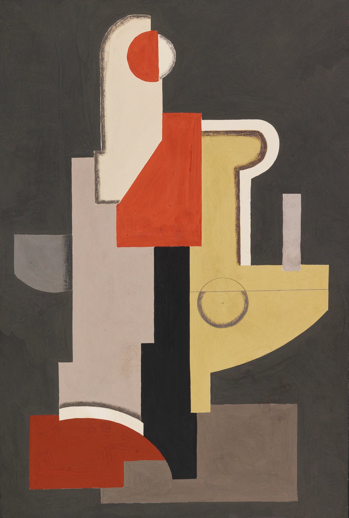 Willi Baumeister - Abstraktion (Konstruktion Rot-Oliv III) (1923)