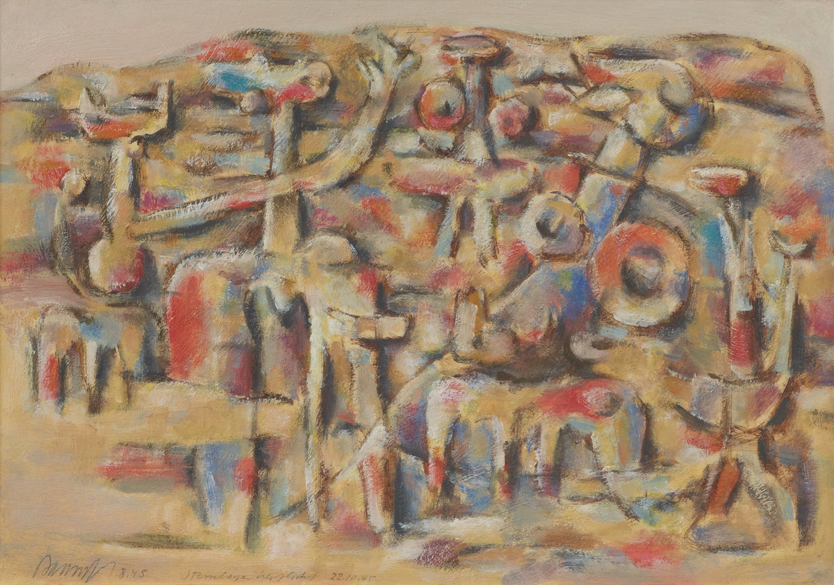 Willi Baumeister - Figurenmauer (Figurative Wall) (1945)