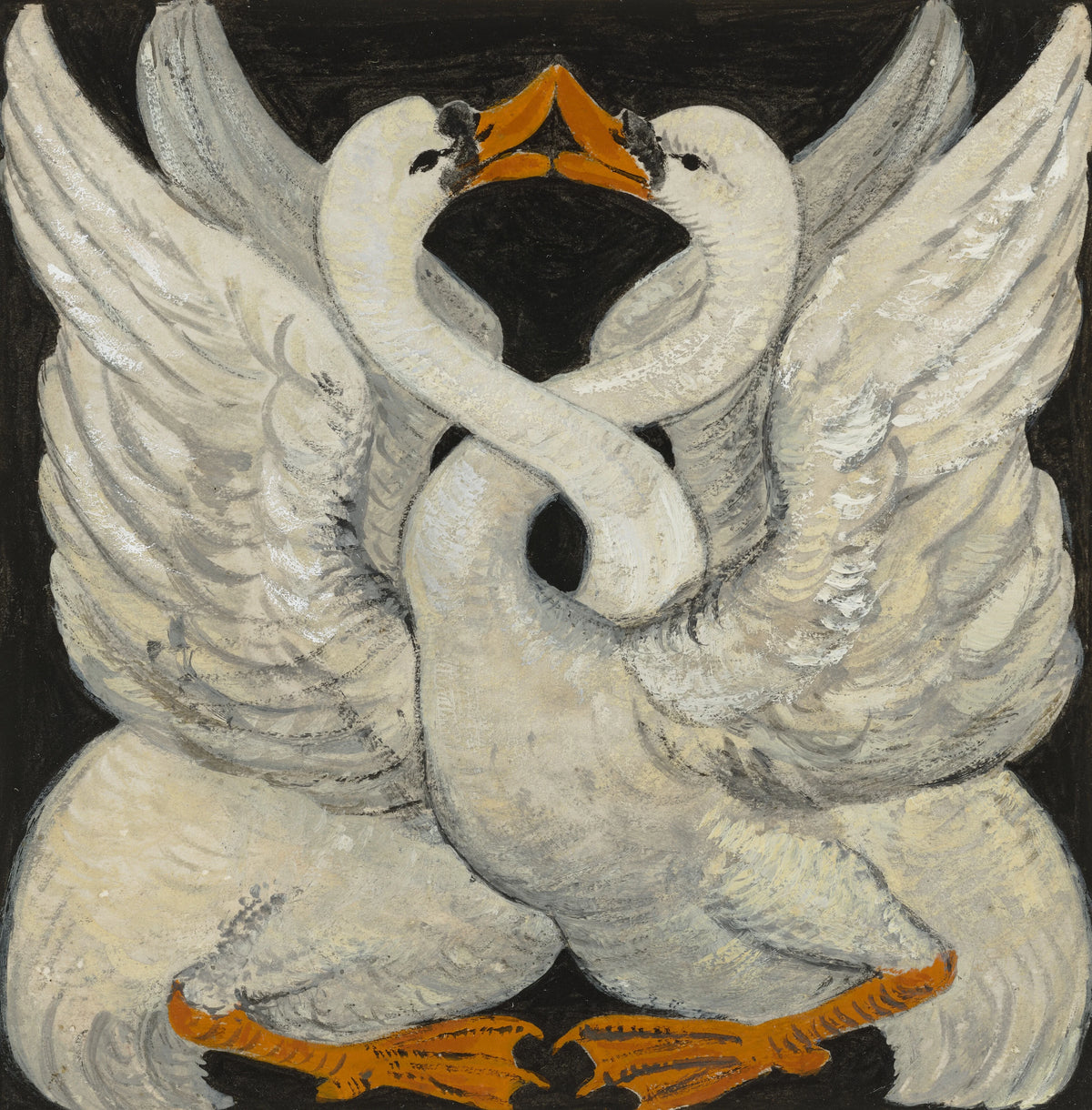 William Bell Scott - Two Swans Kissing