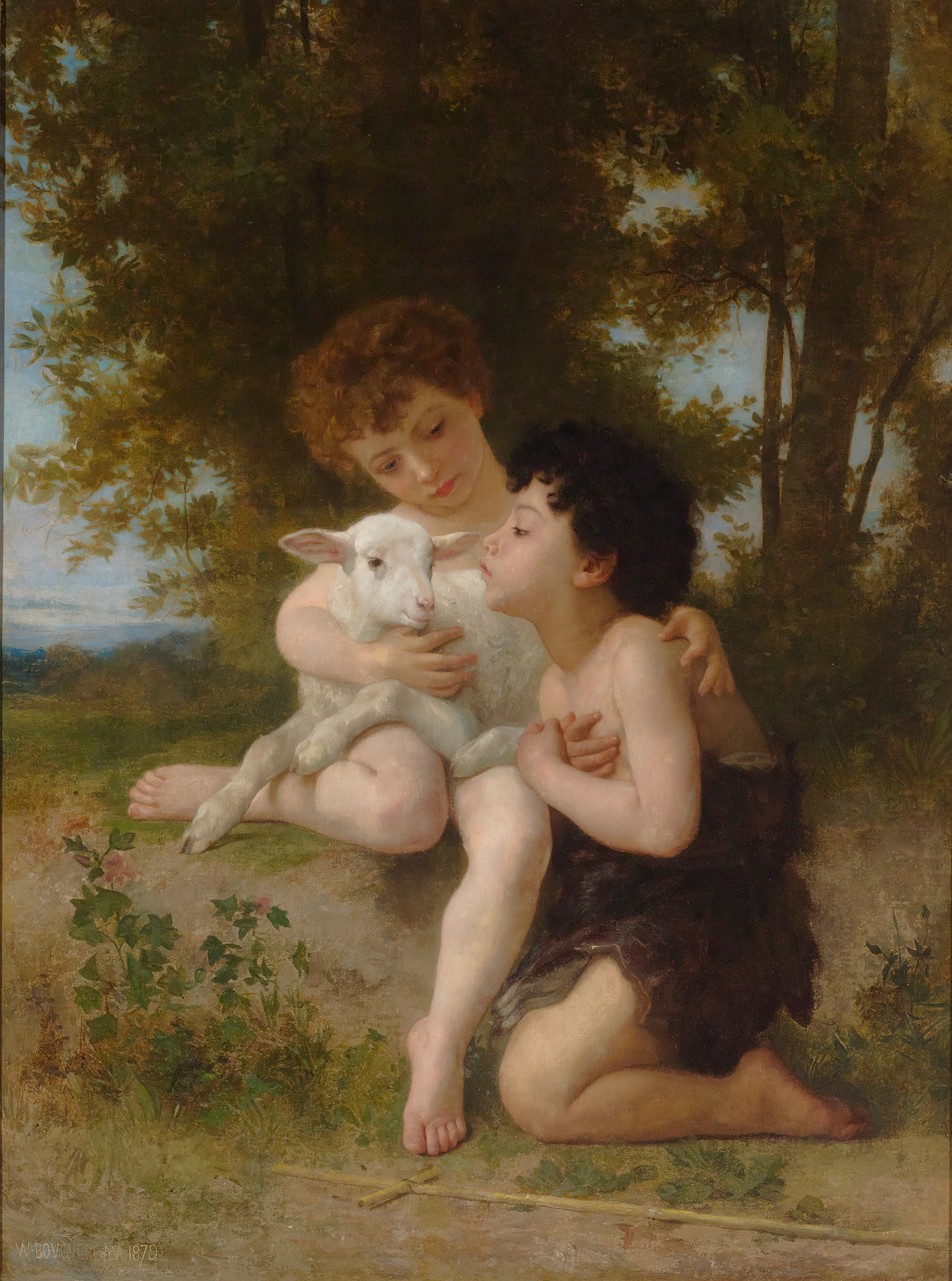 William Bouguereau - Les Enfants à L'Agneau (1879)
