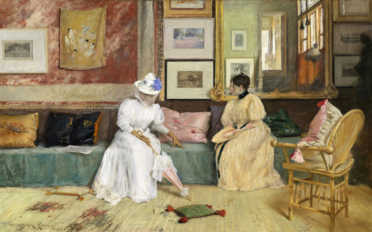 William Merritt Chase - A Friendly Call (1895)