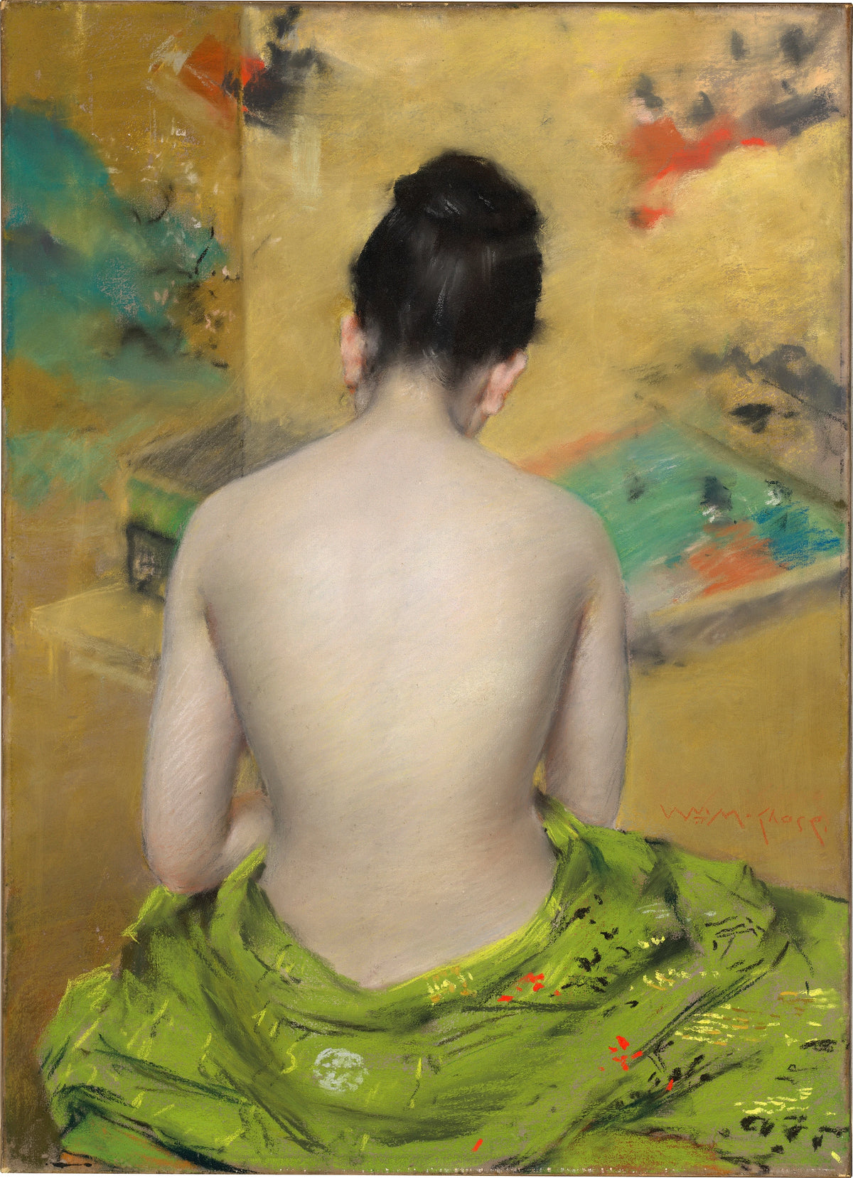 William Merritt Chase - Study of Flesh Color and Gold (1888)