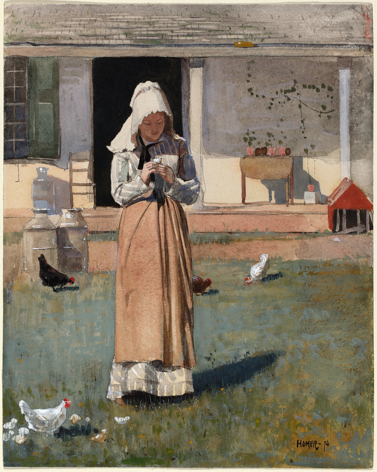 Winslow Homer - A Sick Chicken (1874)