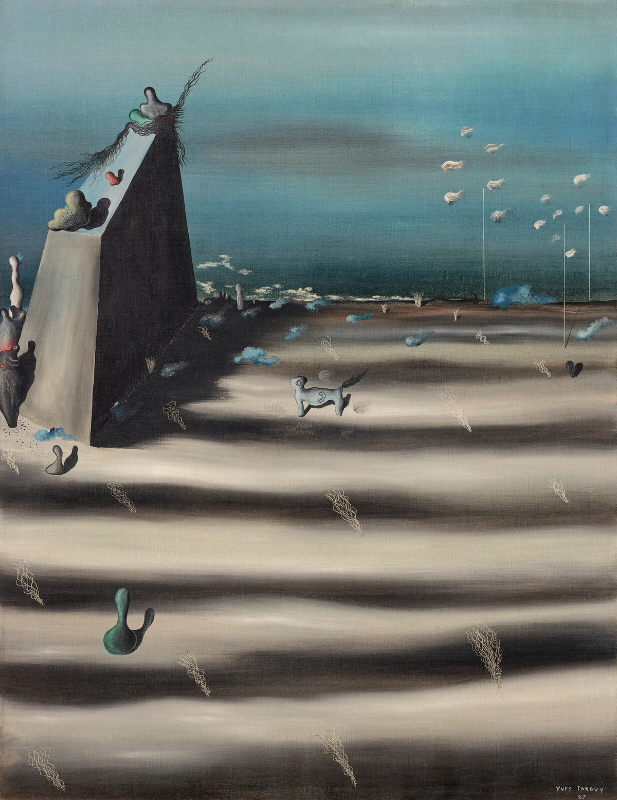 Yves Tanguy - Un grand tableau qui représente un paysage (1927)